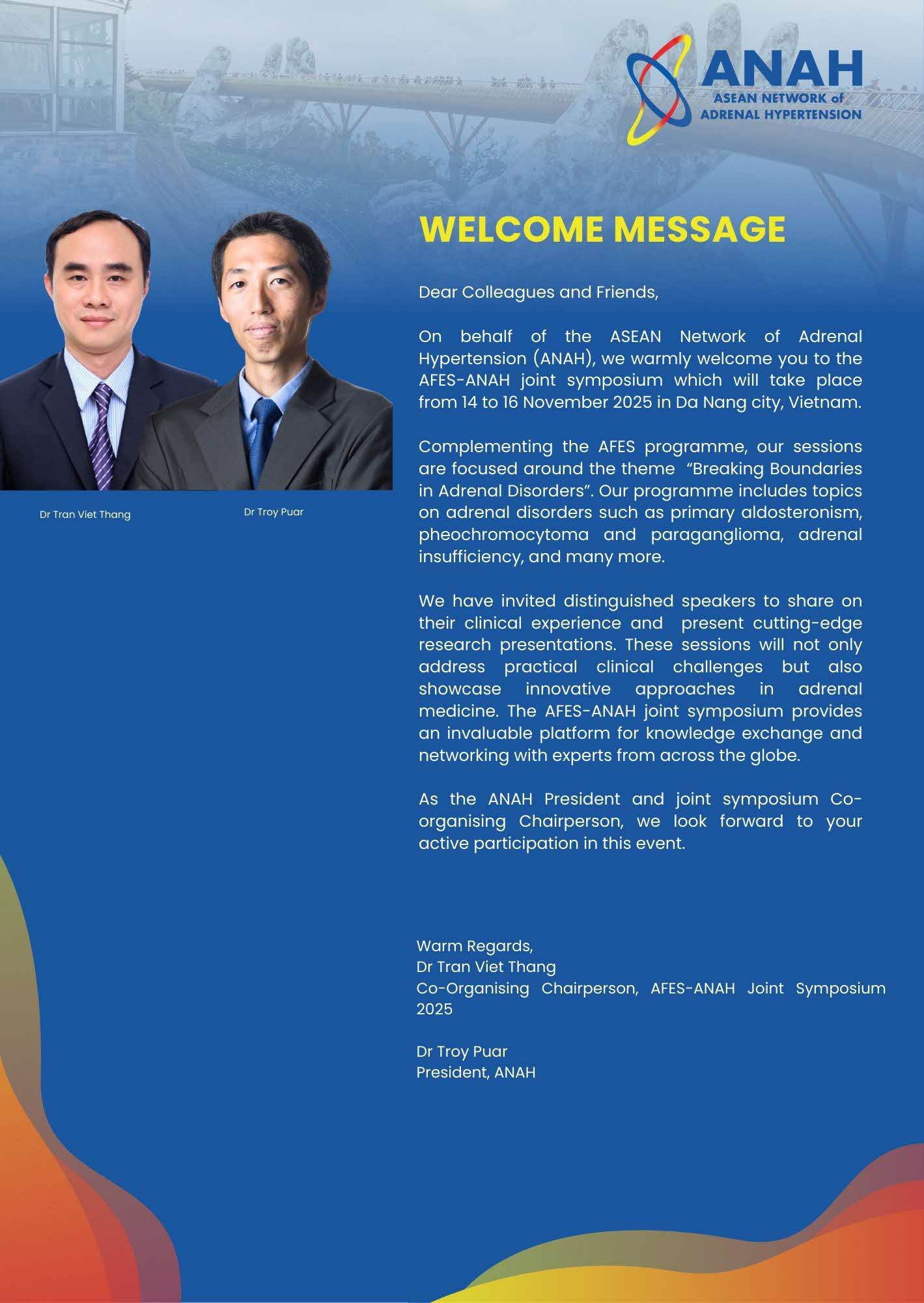 ANAH-AFES Symposium 2025: ANAH Welcome Message